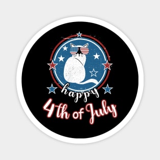 Happy 4Th of July Funny Patriot Cat Magnet